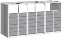 vidaXL M&uuml;lltonnenbox f&uuml;r 3 Tonnen Grau 216x81x115 cm Stahl