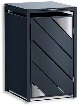 Metzler Mülltonnenbox 1x240L Stahl, Edelstahlakzente, Anthrazit (MMB-7-1X)
