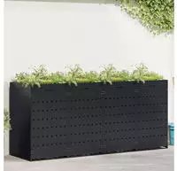 vidaXL Wagenm&uuml;llbeh&auml;lter f&uuml;r 4 Beh&auml;lter Schwarz 272 x 77,5 x 121,5 cm