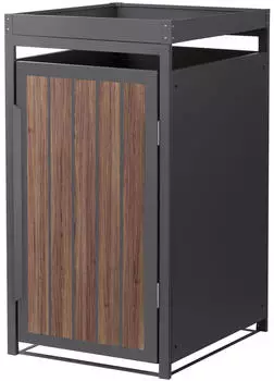 ML-Design M&uuml;lltonnenbox 1x240L mit Pflanzdach, Stahl, Anthrazit Holzoptik (490018415)