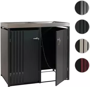 Heute Wohnen HWC-O67 M&uuml;lltonnenbox f&uuml;r 2 Tonnen mit Pflanzkasten, Metall, anthrazit (122366)