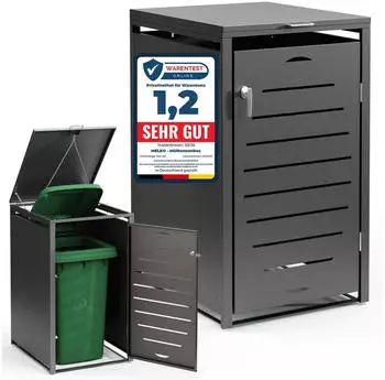 Melko M&uuml;lltonnenbox modular erweiterbar 240L Anthrazit (68x116x80cm)