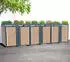 Westmann Planta Mülltonnenbox Metall 6x240L Anthrazit Holzoptik mit Pflanzdach (HHWTC-6-6)