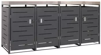 Proregal 4er- HxBxT 125x264x84cm 80-240 Liter Pflanzkasten Edelstahl-Metall wetterfest (RMV142-04)