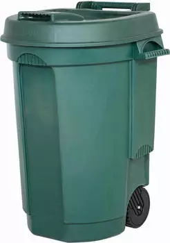 EDA Fahrbarer Abfallbeh&auml;lter 110L Polypropylen, gr&uuml;n (10633)