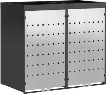 vidaXL M&uuml;lltonnenbox f&uuml;r 2 Beh&auml;lter, Stahl, 136x77,5x121,5cm (3394783)