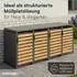Steelsøn Kestra Mülltonnenbox 4er bis 120L Stahl Holzoptik/Stahl