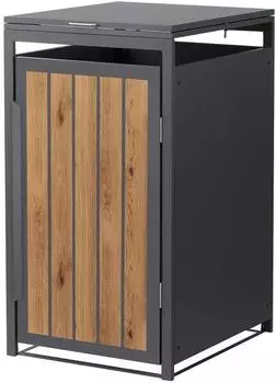 ML-Design M&uuml;lltonnenbox Metall 240L 80x120x68cm hellbraun (490018411)