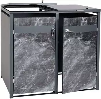 Proregal 2er 117x132x80cm Anthrazit Marmor-Optik Dunkel (800001261090)