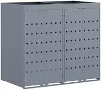 vidaXL Wagenm&uuml;llbeh&auml;lter f&uuml;r 2 Beh&auml;lter Hellgrau 136 x 77,5 x 121,5 cm
