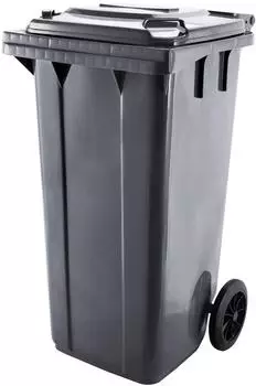 BC-Elec Outdoor-Abfallbeh&auml;lter auf R&auml;dern 100L, Grau (GX-009A)