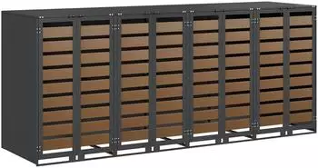 vidaXL M&uuml;lltonnenbox f&uuml;r 4 Beh&auml;lter, Stahl, 272x77,5x115,5cm (3394770)