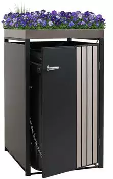 MCW M&uuml;lltonnenverkleidung O67 1er Metall Holzoptik hell 125x68x84cm (MCW-O67)