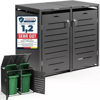 Melko M&uuml;lltonnenbox 2er M&uuml;lltonnenverkleidung, modular erweiterbar, bis 240L