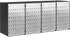 vidaXL Mülltonnenbox für 4 Behälter, Stahl, 272x77,5x115,5cm, Anthrazit (3394780)