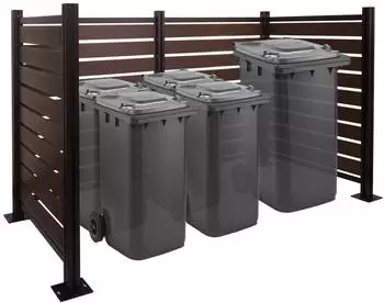 MCW Alu M&uuml;lltonnen-Zaun K57 Braun 130x206x110cm (90658)