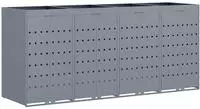 vidaXL Wagenm&uuml;llbeh&auml;lter f&uuml;r 4 Beh&auml;lter Hellgrau 272 x 77,5 x 121,5 cm