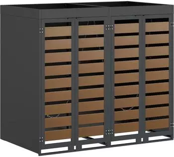 vidaXL M&uuml;lltonnenbox f&uuml;r 2 Beh&auml;lter mit Pflanzerdach Anthrazit Stahl (3394773)
