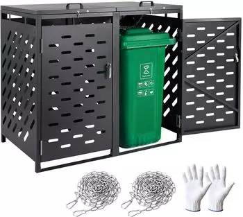 VEVOR M&uuml;lltonnenbox f&uuml;r 2x 240L M&uuml;lltonnen, abschlie&szlig;bar