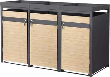 ML-Design Mülltonnenbox für 3 Tonnen mit Pflanzdach, 240L, 200x80x124cm (490014966)