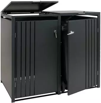 MCW M&uuml;lltonnenverkleidung O67-2 Metall 122x132x84cm anthrazit (MCW-O67)