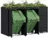 vidaXL Mülltonnenbox mit Pflanzdach für 3 Behälter, pulverbeschichteter Stahl, schwarz (3394739)
