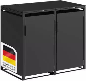 Steelsøn Thoria Mülltonnenbox 2er bis 240L Stahl Graphitschwarz
