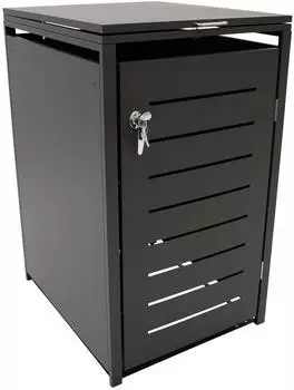DEGAMO M&uuml;lltonnenbox K&Ouml;LN 120L 60x62x102cm Stahl anthrazit (11181)