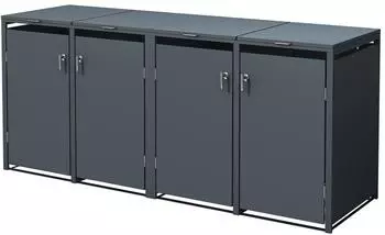 ML-Design M&uuml;lltonnenbox f&uuml;r 4x240L, Stahl, anthrazit (490014090)
