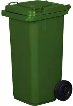 Fritz Hansen Mülltonne 120L Vollgummi-Räder, grün