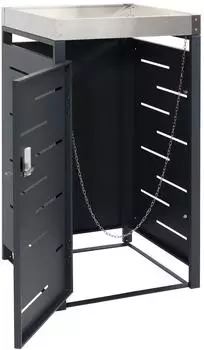 Proregal 1er- HxBxT 110x60x62cm 80-240 Liter Pflanzkasten Edelstahl-Metall schwarz Metall RMV142-07
