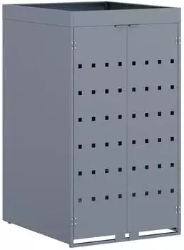 vidaXL M&uuml;lltonnenbox mit Pflanzdach, pulverbeschichteter Stahl, 240L (42018679)