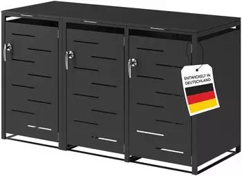 Steelsøn Diorus Mülltonnenbox 3er bis 120L Graphitschwarz