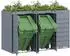 vidaXL Mülltonnenbox mit Pflanzdach für 3 Behälter Hellgrau 204x77,5x121,5cm (3394749)