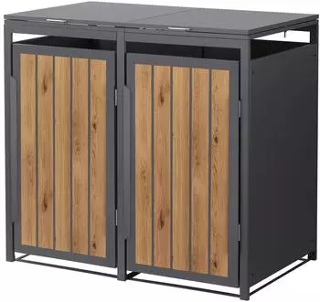 ML-Design Mülltonnenbox für 2x240L Metall, rechteckig, 80x120x132cm (490018419)