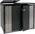 MCW Mülltonnenbox O67 für 2 Tonnen, Metall, Anthrazit/Edelstahl, 132x122x84cm (MCW-O67)