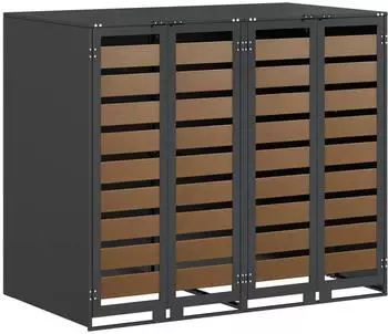 vidaXL M&uuml;lltonnenbox f&uuml;r 2 Beh&auml;lter, Stahl, anthrazit (3394768)