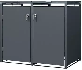 ML-Design Mülltonnenbox für 2x240L, Stahl, anthrazit (490012055)