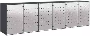 vidaXL Mülltonnenbox für 6 Behälter, Stahl, anthrazit (3394782)