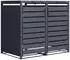 Weka Gary Mülltonnenbox Metall anthrazit, 2 Mülltonnen, 132x80x116cm