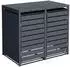 Weka Gary Mülltonnenbox Metall anthrazit, 2 Mülltonnen, 132x80x116cm
