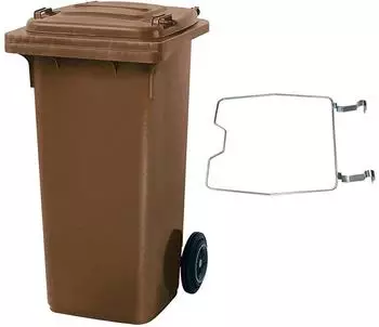 BRB MGB Mülltonne 120L mit Klemmring, braun (35136)