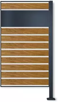 Metzler Mülltonnenverkleidung Erweiterung 81,1 x 150 cm Stahl Anthrazit/Braun