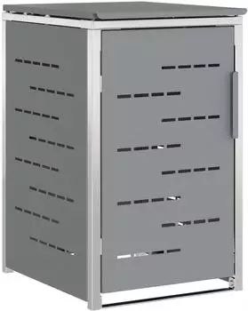 vidaXL M&uuml;lltonnenbox 1x240L, Edelstahl, grau (42028998)
