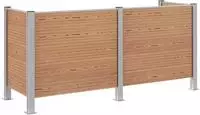 vidaXL M&uuml;lltonnenzaun Braun 237 x 85 x 115 cm Aluminium und WPC