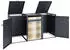 Proregal Mülltonnenbox 3er 117x200x80cm Anthrazit Gold