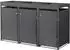 ML-Design Mülltonnenbox 3er mit Pflanzdach, 240L, Stahl, anthrazit (200x80x124cm)