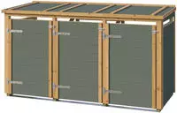 weka M&uuml;lltonnenbox "Killarney" Metall pulverbeschichtet, f&uuml;r 3 M&uuml;lltonnen,...