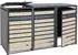 Proregal Mülltonnenbox 3er/6er XL 117x215x98cm Metall Anthrazit Buche-Holzoptik Hellbraun