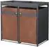 ML-Design Mülltonnenbox für 2x 240L mit Pflanzdach, Stahl, anthrazit Rostoptik (490013531)
